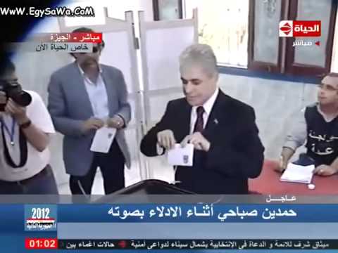 حمدين صباحى يدلى بصوته فى لجنته الإنتخابية 23/5/2012