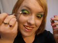 a bright teals and lime greens