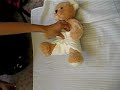 Muslin nappy on teddy Muslin nappy on teddy