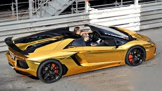 GOLDEN Lamborghini Aventador in Monaco