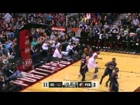 Batum to JJ Hickson for the dunk on Hawks
