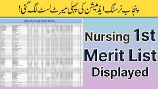 Nursing 1st Merit List announced for Admissions in