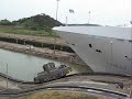 A Canadian cruise ship going through the Miraflores Locks at the Panama Canal