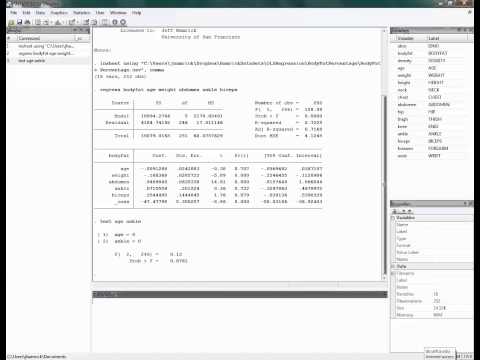 how to run f test in stata