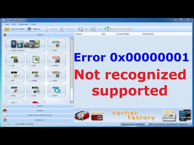 Format Factory Not Recognized | how to fix error 0x00000001 format factory Format Factory Not Recognized | how to fix error 0x00000001 format factory