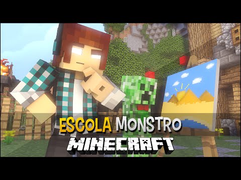 Minecraft Escola Monstro #08 - Desenhando Monstros !! Monster School