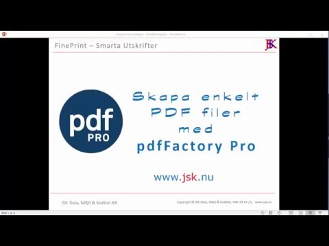 Skapa PDF med pdfFactory Pro