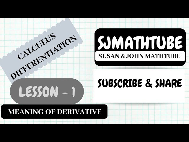 Calculus For Beginners - Why Do We Need Derivatives ? (Part 1)
