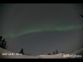 We start out in a substorm growth phase where energy is building up in the magnetotail. What shows during this time are arcs drifting south and eventually out of the field of view. Then things look quiet until the substorm sets off, pushing bright, colored and very dynamic aurora back into the field of view from the south. After the substorm some pulsating aurora is barely visible, but soon a new growth phase sets in with arcs appearing and disappearing, brightening and dimming. As can be seen it is no simple nor predictable process. After the end of the time lapse the sky looked quiet for ~30 minutes, just long enough for me to give up and pack down the equipment before a second substorm blazed across the sky.