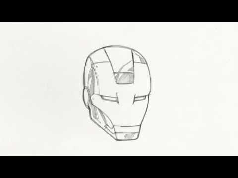 how to draw iron man mask