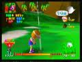 herein these videos are the last of mario golf that i have to show. hope you guys enjoy in advance! in this episode, i open up with a hole-in-one i got out of sheer chance while gathering birdie badges for the boo clasic. i then begin the first of three bonus get character matches. this is against donkey kong, on yoshi's island, for the greater good. not really, but hey. all's fair for maple. it's pretty much a back-and-forth struggle to open up.