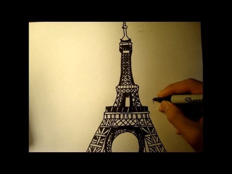 how to draw the eiffel tower
