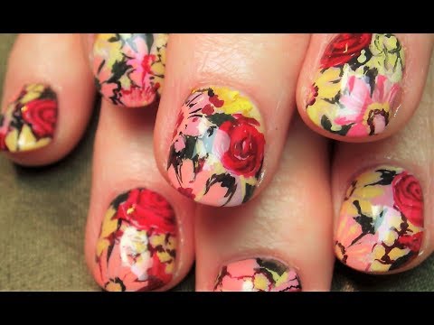 Bright Floral Bouquet Nail Art