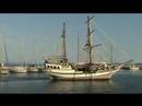 Pelegrin boat in the Port of Benitses Corfu Greece