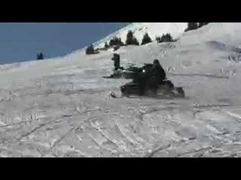 John & Greg at Camp Hale snowmobiling