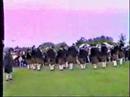 tune up and performance of the medley section by the 78th fraser highlanders pipe band at the 1987 world pipe band championships in glasgow, scotland - first non-scots band to win the event