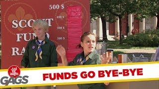 Đánh rơi tiền từ thiện xuống cống - Just for laughs gags