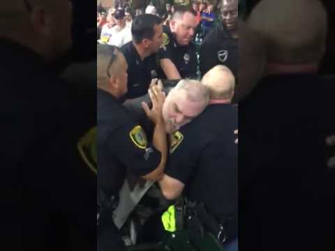 Big Astros Fan Carried Out Of Stands By 10 Cops Really Hates The Rangers
