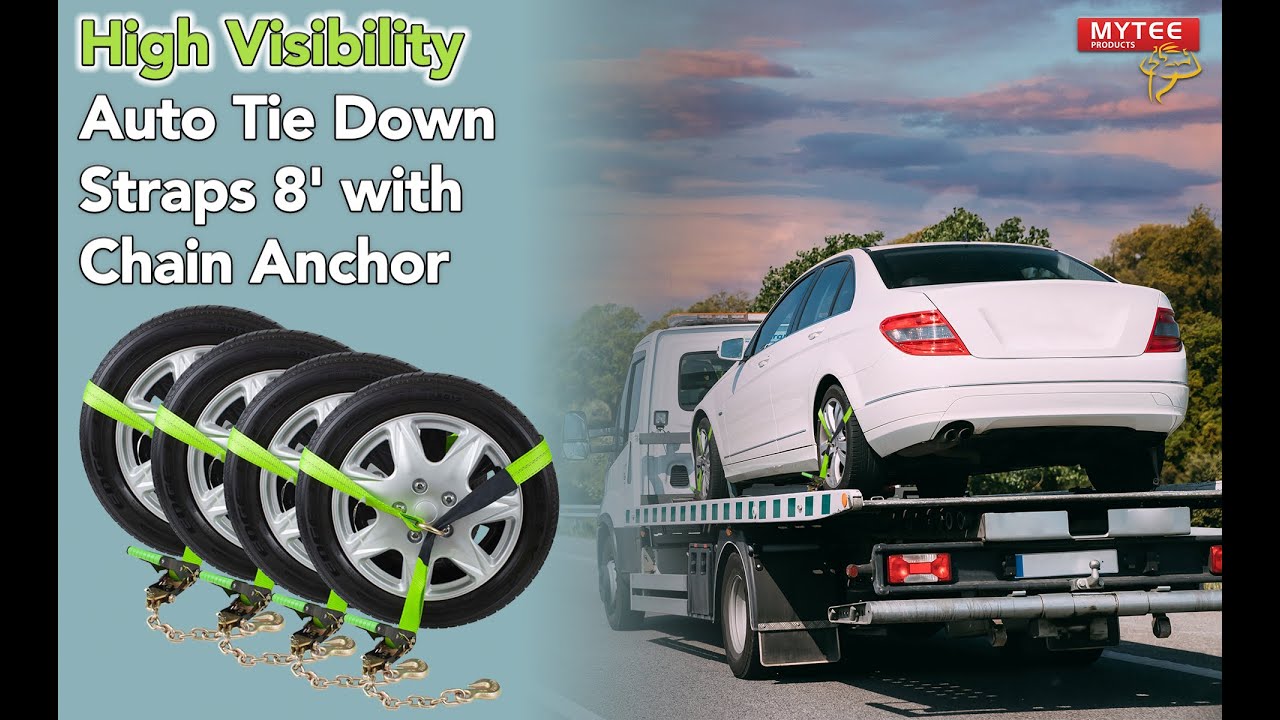 Auto Tie Down Straps 8' Chain Anchor
