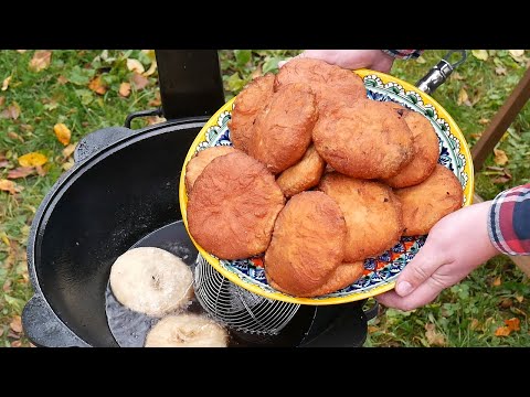 БЕЛЯШИ с МЯСОМ. НАСТОЯЩИЕ ПЫШНЫЕ беляши В КАЗАНЕ НА КОСТРЕ. Рецепт ИДЕАЛЬНОЕ тесто.