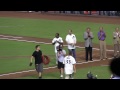 The 2001 World Series Champion Arizona Diamondbacks reunion ceremony prior to the D'Backs vs San Diego Padres baseball game on 9-10-2011 @ Chase Field in Phoenix, AZ. Including Randy Johnson, Curt Schilling, Luis Gonzales, Tony Womack, Mark Grace, Jay Bell, Matt Williams, Danny Bautista, Damian Miller, Erubiel Durazo, David Dellucci, Steve Finley, Reggie Sanders, Midre Cummings, Alex Cintron, Junior Spivey, Lyle Overbay, Greg Swindel, Mike Koplove, Albie Lopez, Brett Prinz,Troy Brohawn, Bobby Witt and manager Bob Brenly. Coaches, front office personnel and Jerry Colangelo were also present.