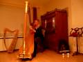 Harpist Regina plays for YouTube Symphony the Haendel Concerto 1st Mv on her harp