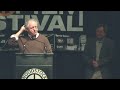 Ang Lee presents James Schamus an award at the 2008 Woodstock Film Festival.