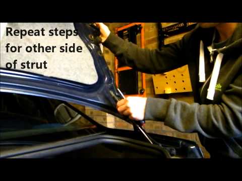 How to change (install) a trunk strut lift on a Volvo S40