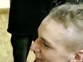 Greeny gets his hair shaved off