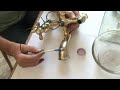 Gold plating a set of old chrome plated taps.