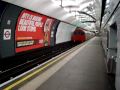 Victoria line tube train leave Stockwell underground station