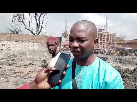 Incendie du marché de Batouri , Auberlin d´Abdou Mbelessa sur les lieux du sinistre