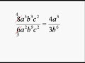 Simplificación de Fracciónes - Monomios 01 Simplificación de Fracciónes - Monomios 01