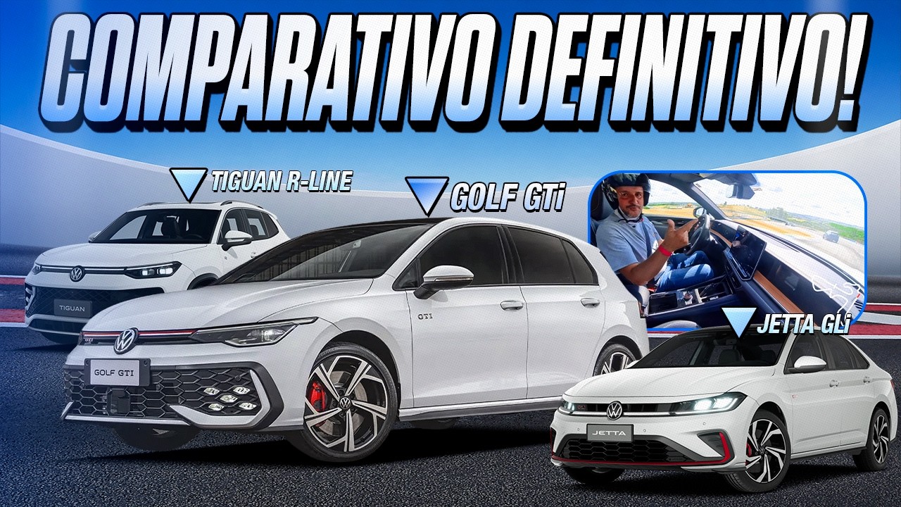 Comparativo na pista Golf GTi, Jetta GLI e Tiguan R-Line