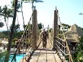 Woody on the swinging bridge.MOV