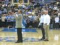 UCLA Football Coach Rich Neuheisel at Halftime of UCLA vs USC game at Pauley Pavilion