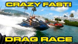MORE SPEED * Sea-Doo RXT-X 300 Riva SCOM Install vs Yamaha FX Limited SVHO in a Drag Race by DragTimes
