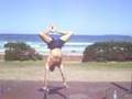 Brad - bar handstand to switch foot push ups @ Bondi