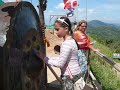 Making a wish on the Buddha Mountain...