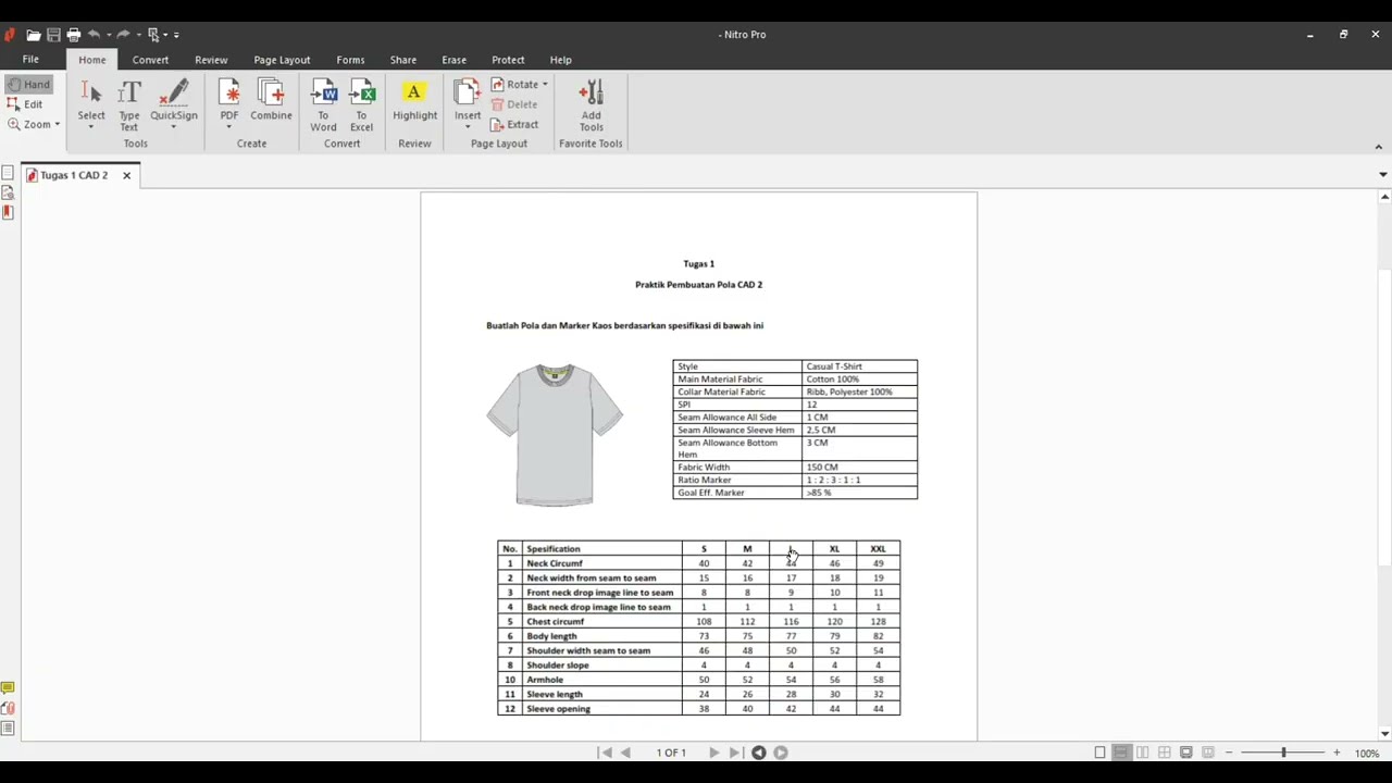 Tutorial pembuatan pola dan grading serta marker kaos menggunakan aplikasi optitex 15