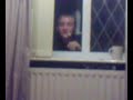 Brian is pissed and climbs out the window...