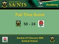 saints u18s demolish england u18 aer  solihull   24 feb 08