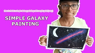 How to Paint a simple Galaxy painting with acrylic paint(easy)