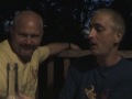 Nigel and Andrew on holiday in Huttopia Versaille, August 2009, having a very interesting conversation in fluent franglais.