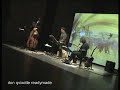 contemporary music
11 world premieres about don quijote performed by jose navarro, aleksander gabrys and javier hagen
basel, gare du nord, 01/2008

kapitel vi - worin sanchos list erz�hlt wird, deren er sich bediente, um das fr�ulein dulcinea zu verzaubern. auch von andern begebnissen, s�mtlich ebenso kurzweilig wie wahrhaft.

techno-riffs umrahmen ein lyrisches intermezzo, in welchem sich don quijote dulcinea erkl�rt. zapping zwischen zwei klangwelten. im allt�glichen irgendwo angesiedelt zwischen machismo und einer verzweifelten sehnsucht nach romantik.

javier hagen. born in barcelona (spain). music studies in ferrara, z�rich and karlsruhe (roland hermann, singing; wolfgang rihm, composition; heiner goebbels, composition). private studies with nicolai gedda (singing). more than 100 world premieres all over europe. awards in 2001, 2004 and 2008 in basel, lausanne and d�sseldorf. his worklist includes especially vocal music, electronic and scenical music. hagen�s choral works are performed worldwide. director of the alpenchorfestival and the contemporary culture festival forum : : wallis.

http://www.javierhagen.ch