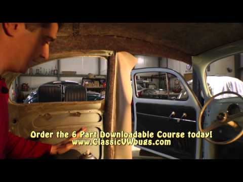 Classic VW Bugs How to Install Multi Piece Headliner Sample 1 Beetle Course