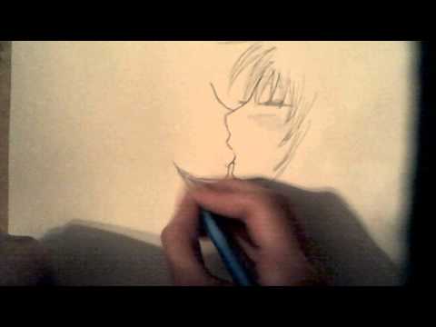 how to draw people kissing