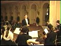 this was the first time i conducted the talich chamber orchestra, and it was one of the most memorable concerts i ever gave! the concert took place in the zofin palace on an island in the vlava river next to the prague national theater where i was working at that time. it was april 3, 1996, and i remember quite clearly that it had just snowed that day.

(as usual, i must apologize for the sound quality, since the microphone is in the camera at the back of the orchestra)