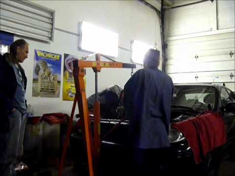 02 Hyundai Sonata Engine Removal at Cleveland Auto Mechanics Repair Shop 216-510-4583