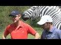 England all-rounder Stuart Broad talks about his golfing experiences alongside 2011 US Masters winner Charl Schwartzel. Cricketer Stuart Broad was given a golfing lesson by 2011 Masters Champion Charles Schwartzel at Brocket Hall in Hertfordshire.